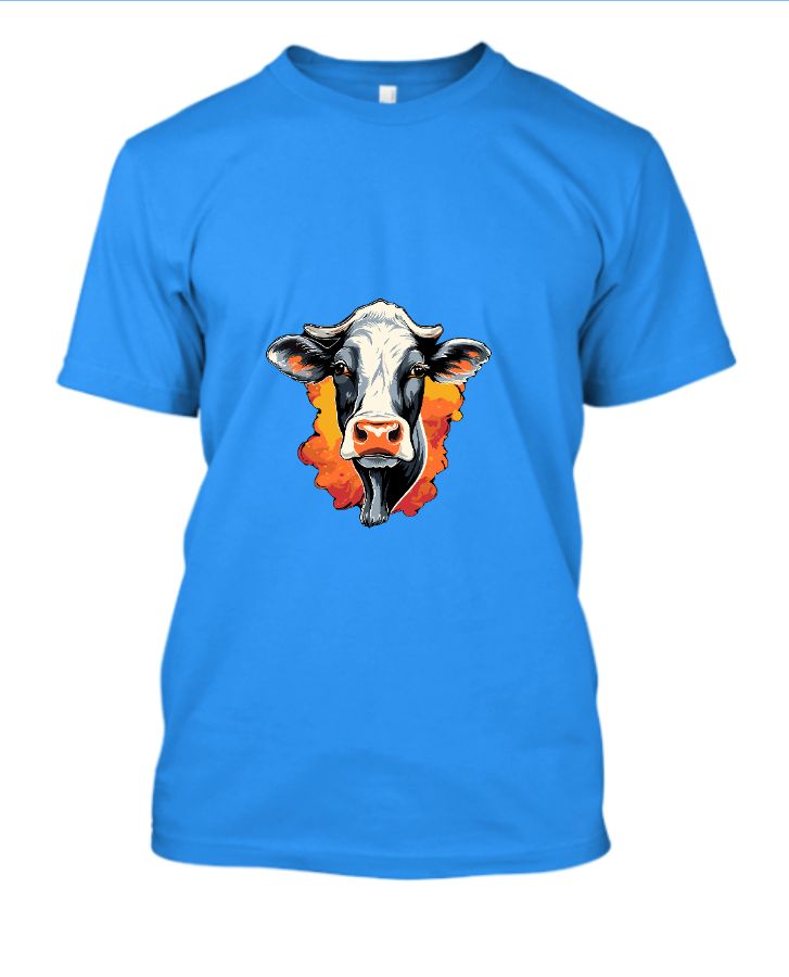 Vibrant Cow Graphic Red T-Shirt  Farmhouse Chic