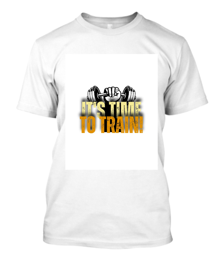 WHITE Cotton T-Shirt | Idea for Workout - Front