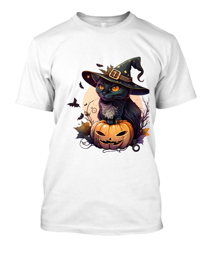 WHITE T SHIRT CAT THEME - Front