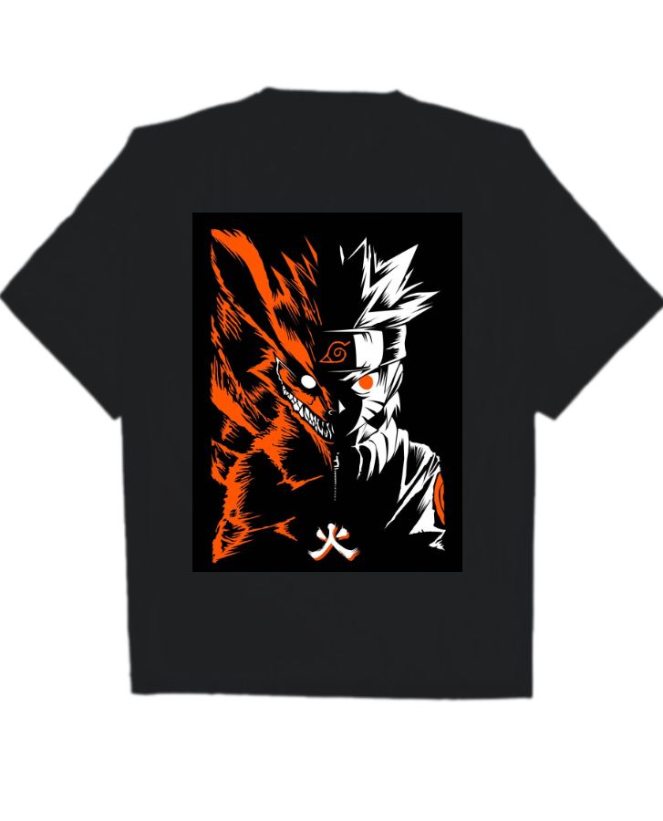 Weeboholic Naruto x Kurama Half Sleeve T-Shir - Front