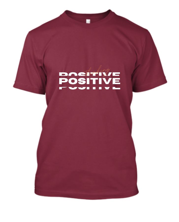 White Positive Simple typography T-shirt - Front