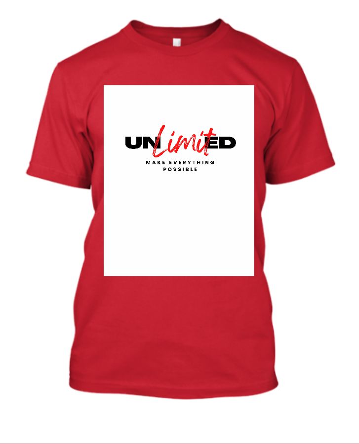 White Red Simple Typography T Shirt - Front