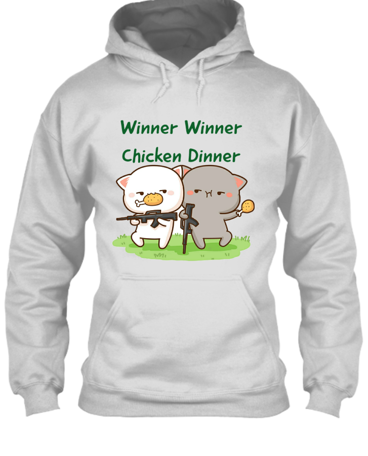 Winner Winner Chicken Dinner Peach and Goma | Hoodies with 2 Light Colour variants - Front