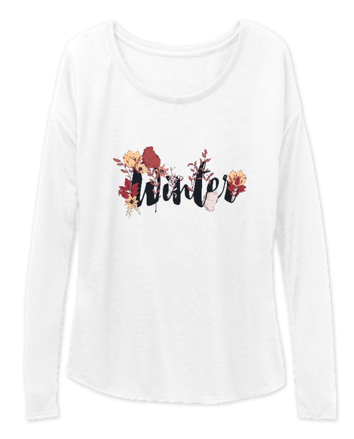 Winter Flower Design | Full Sleeve Women T-Shirt  - Front