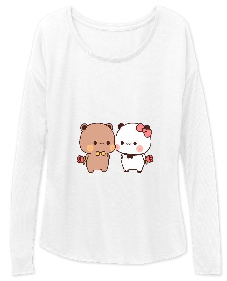 Women Full Sleeve  Bear and Panda ready to propose love - Front