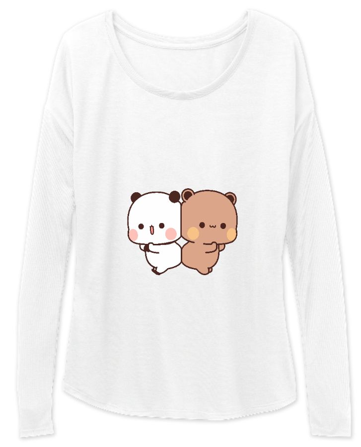 Women Full Sleeve Bear and Panda standing together 2 - Front