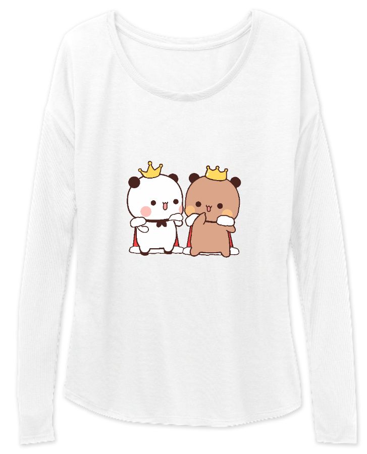 Women Full Sleeve Bear and Panda wearing cape and crown - Front