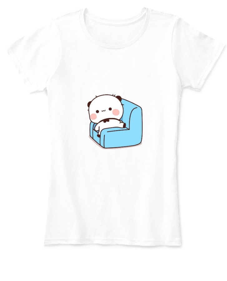 Women Lazy Panda Half Sleeve T shirt - Front