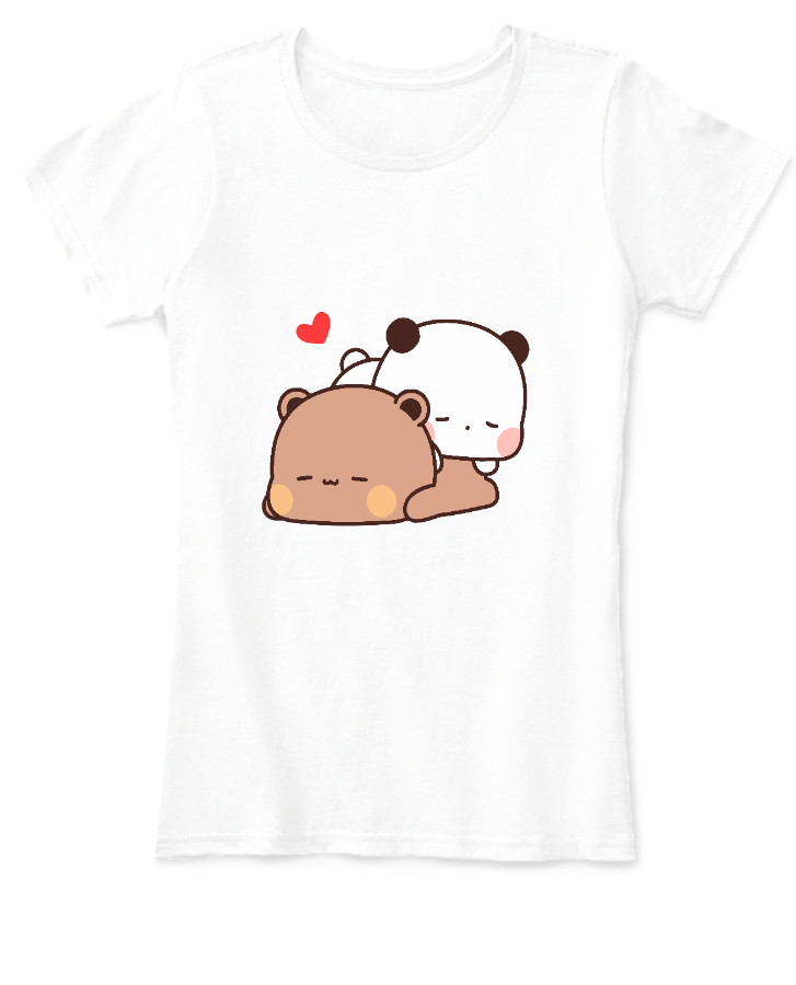 Women T-Shirt Bear Panda sleeping - Front