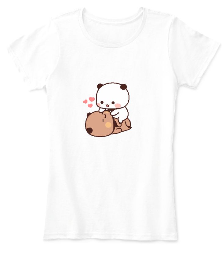 Women T-Shirt Panda sitting on bear - Front