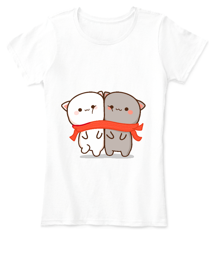 Women T-Shirt Peach Goma in muffler 2 - Front