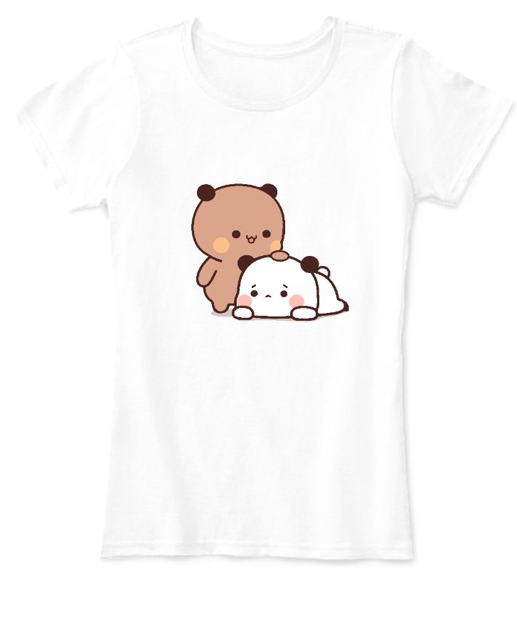 Women T-Shirt bear pampering panda - Front