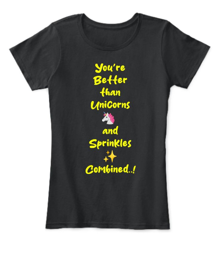Women's Half Sleeve T-Shirt | Unicorn & Sprinkle - Front