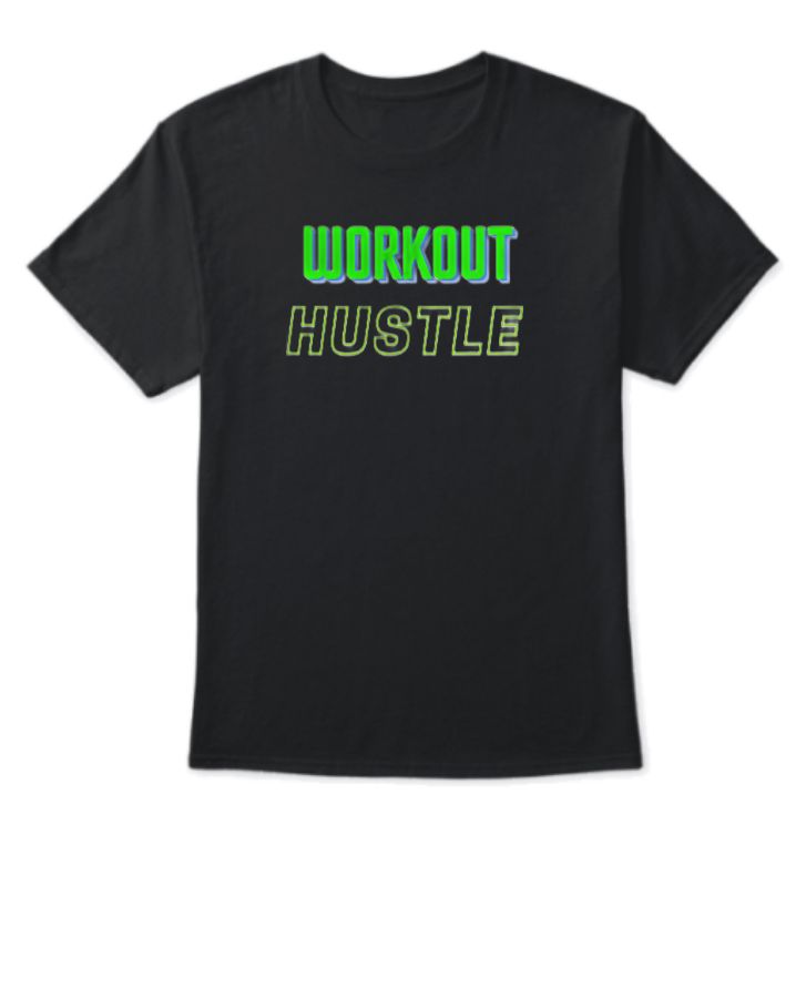 Workout Hustle Gym Tshirt - Front