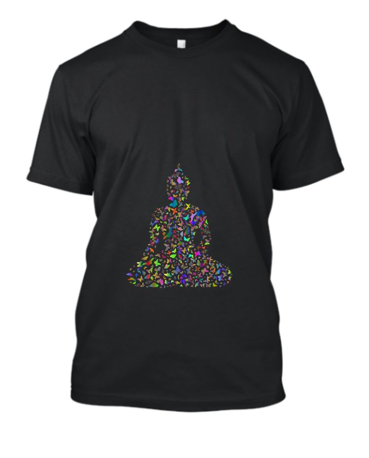 Yoga design t-shirt in black - Front
