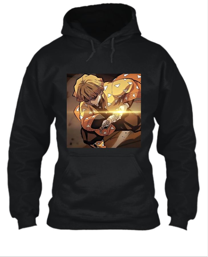 Zenitsu Black Hoodie - Front