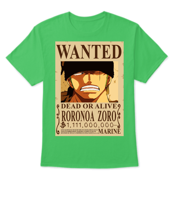 Zoro Wanted Poster Unisex T-Shirt - Front