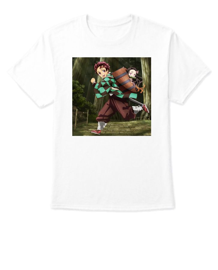 anime print half sleeve t shirt - Front