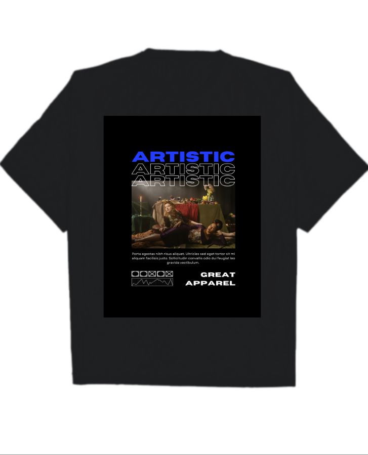 artistic oversized tshirt - Front