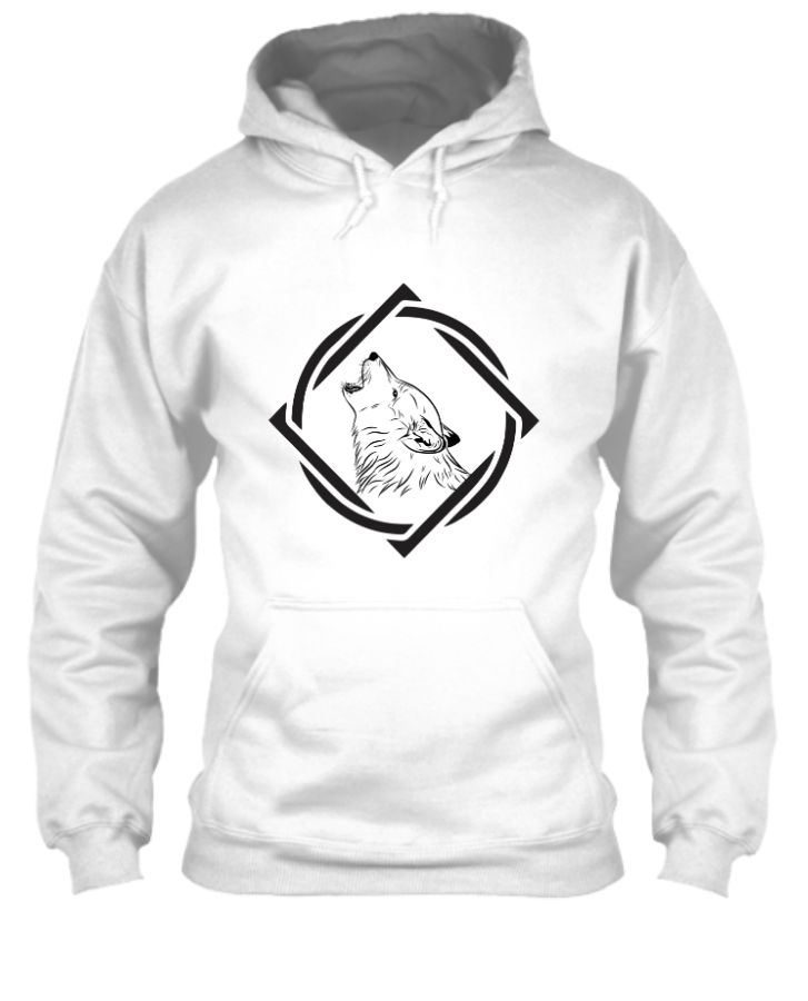 beautiful wolf logo printed hoodie - new hoodies designs - Front