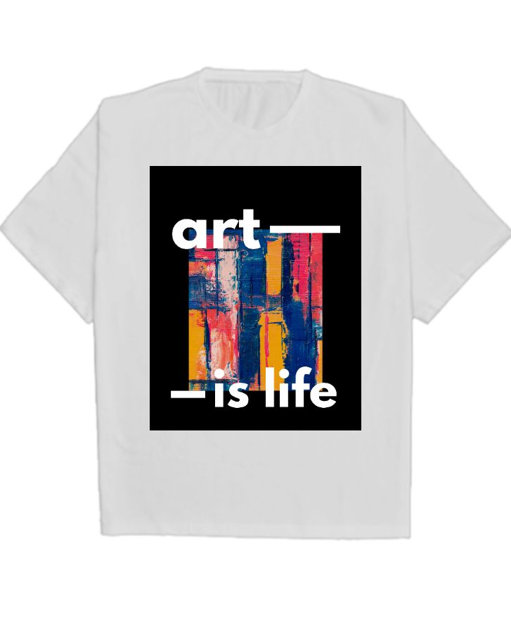 black and white art bold artist shirt - Front