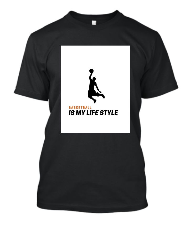 black basketball half sleeve t-shirt - Front