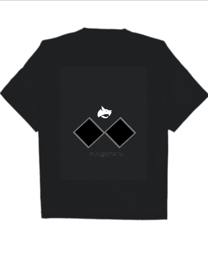 black faster oversized t-shirt - Front