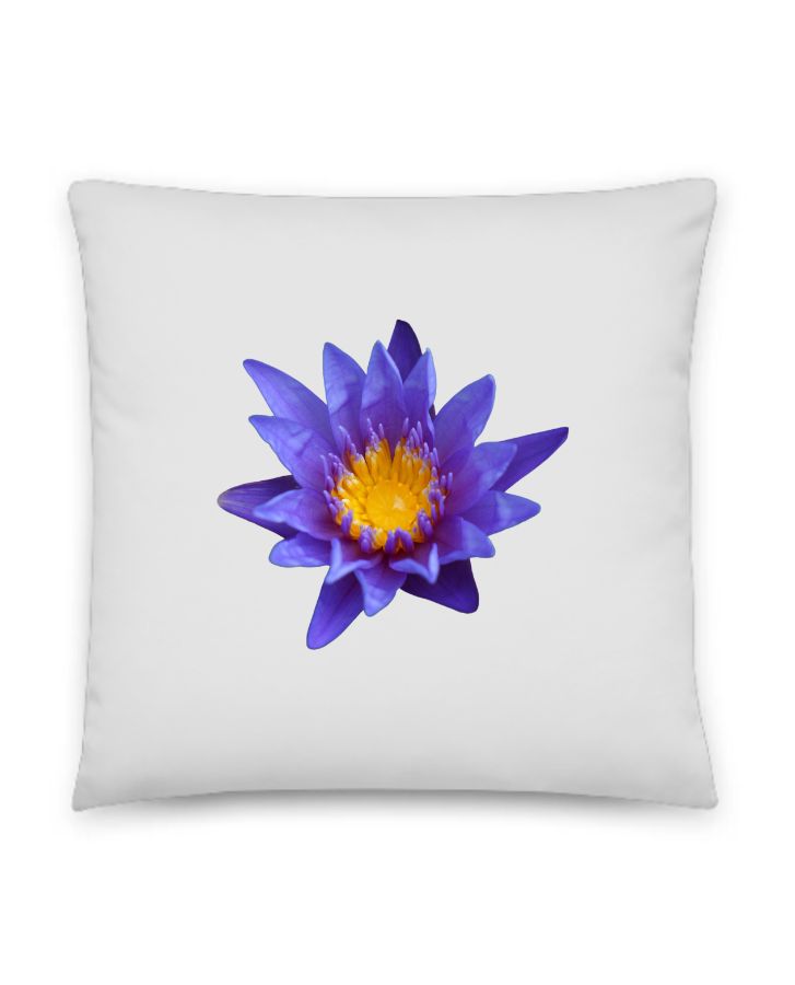 blu  flowers Throw Pillow bast digain - Front