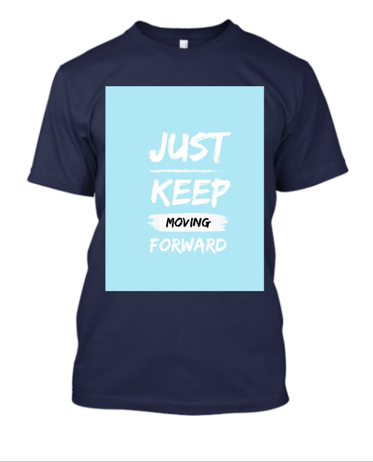 blue round neck tshirt - Front