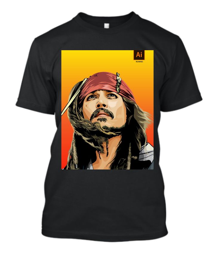 captain jack sparrow t shart - Front