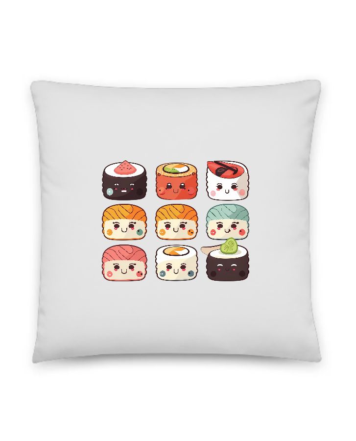 cartoon foodie pillow - Front