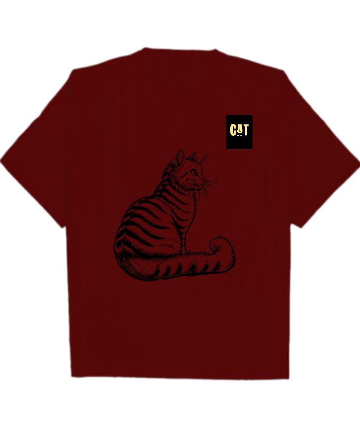 cat printed tshirt - Front
