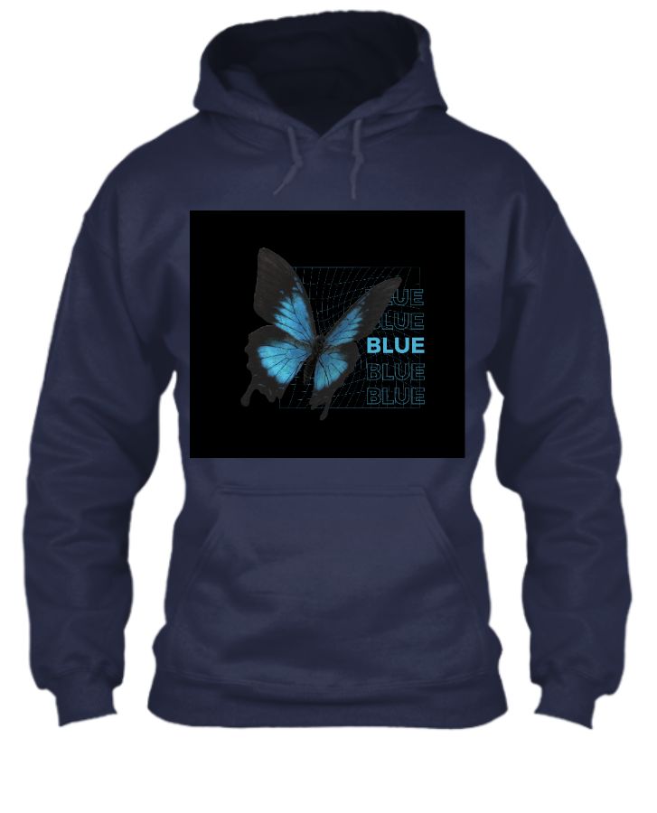 Black and Blue Modern Feeling Hoodie - Front
