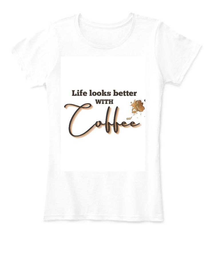 coffe lover tee | womens half-sleeved top - Front