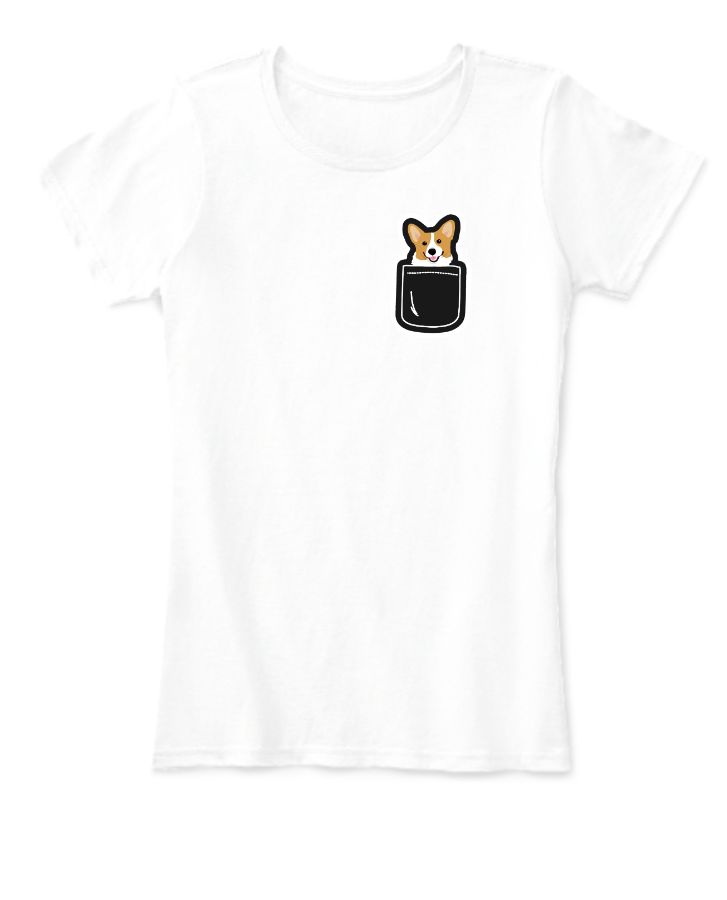 Corgi In Pocket Funny Cute Puppy:Women's Half Sleeve T-Shirt - Front