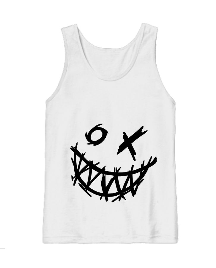 creepy smile tank top by creatiz - Front