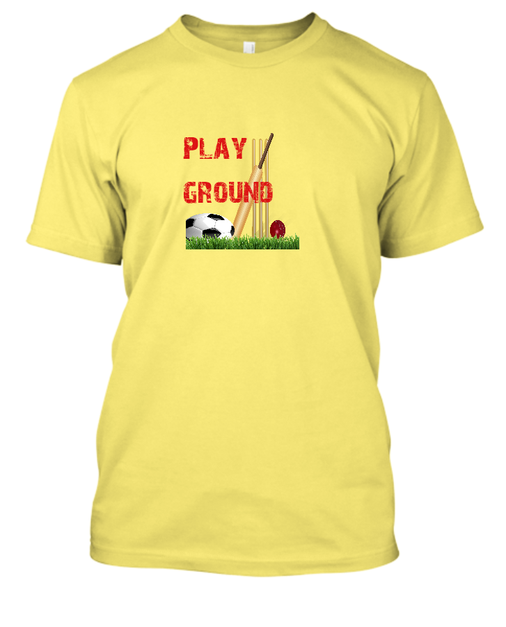 Play ground with cricket and football t-shirt - Front