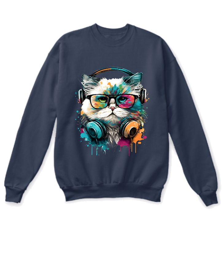 cute cat printed sweatshirt - Front