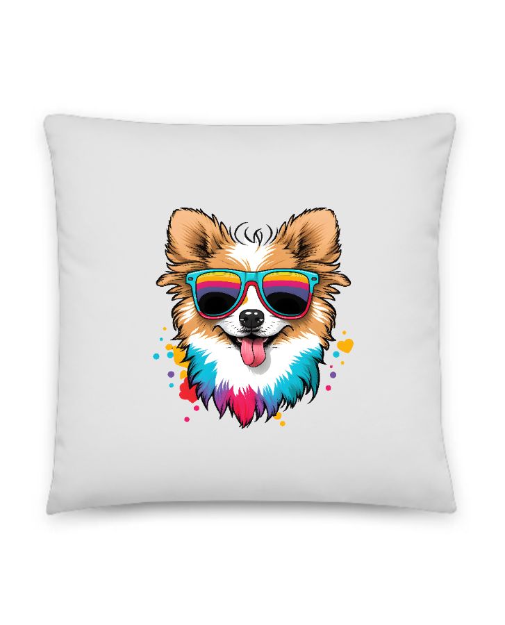 cute dog printed pillow - Front