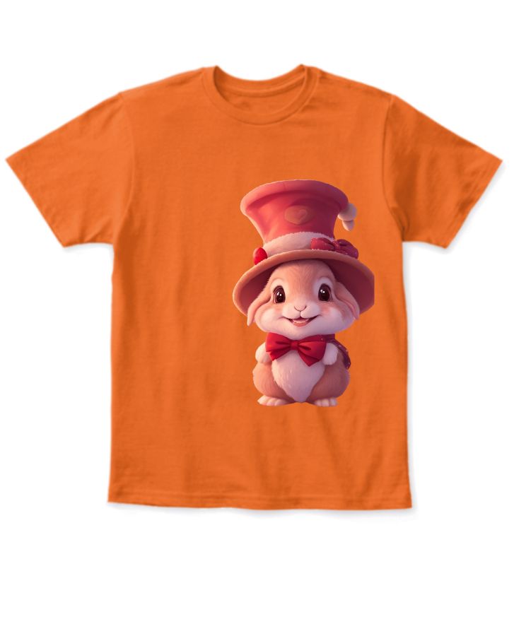 cute happy rabbit kids t shirts. - Front