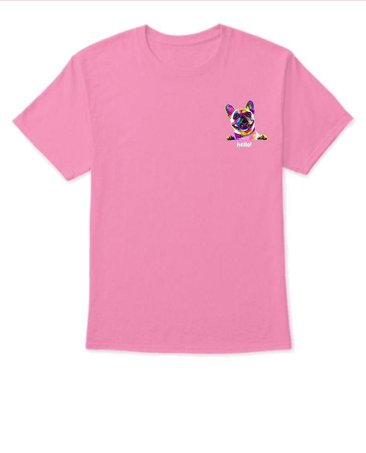 The Shrink Half Sleeves Cotton T-shirt with cool dog sticker - Front