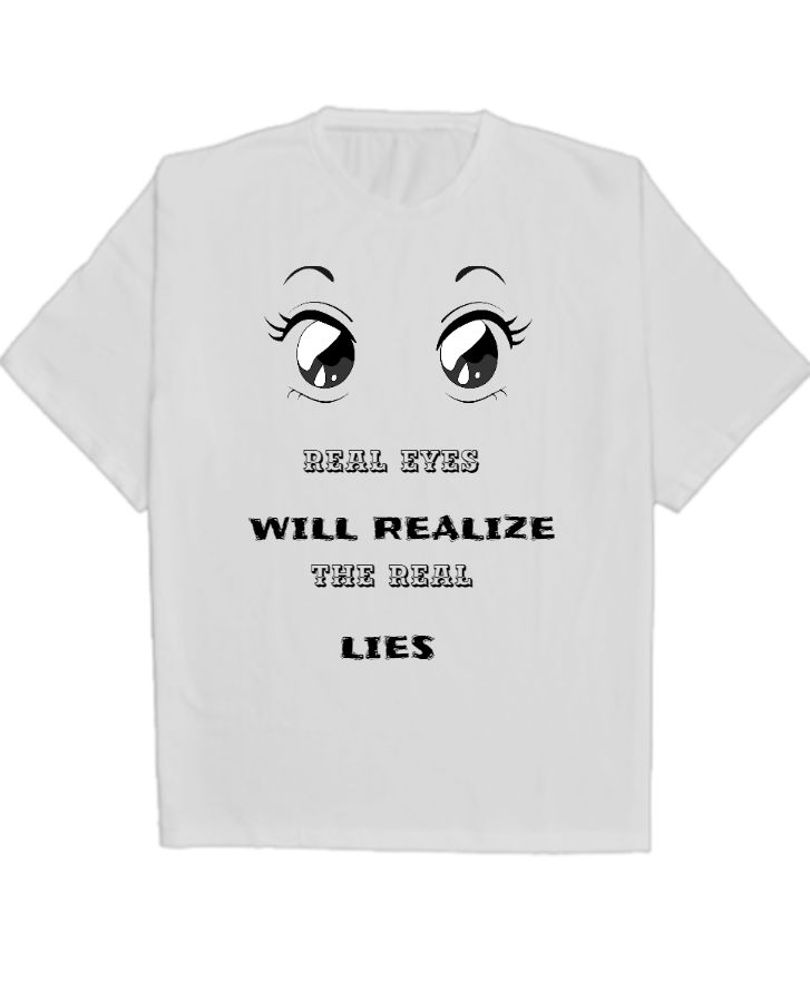 eyes quoted oversized t-shirt - Front
