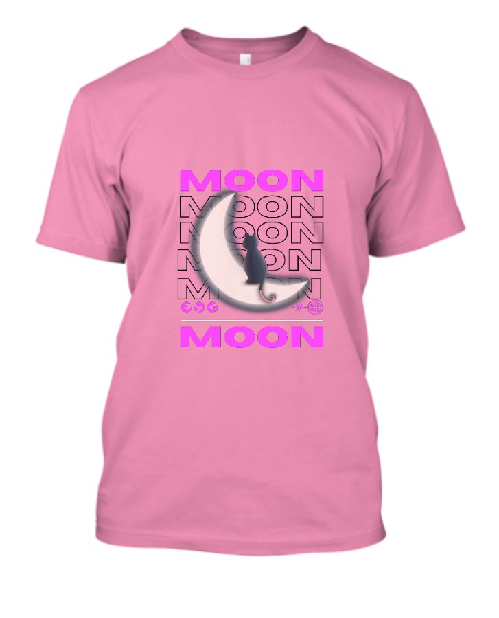 fashion boys and girls t-shirt cat moon  - Front