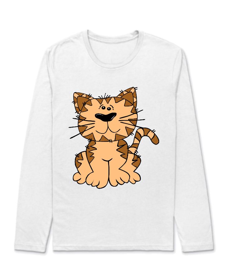 full sleeve t shirt cat  - Front