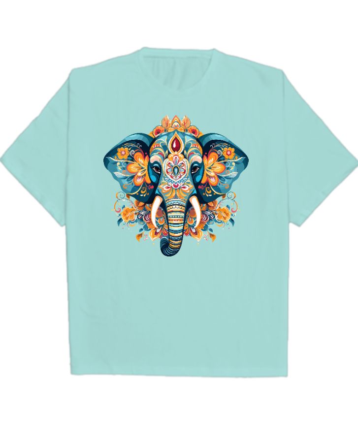 ganesh ji graphic design | over sized tshirt  - Front