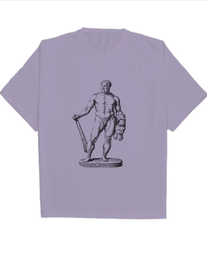 greek god design oversized tee shirt  - Front