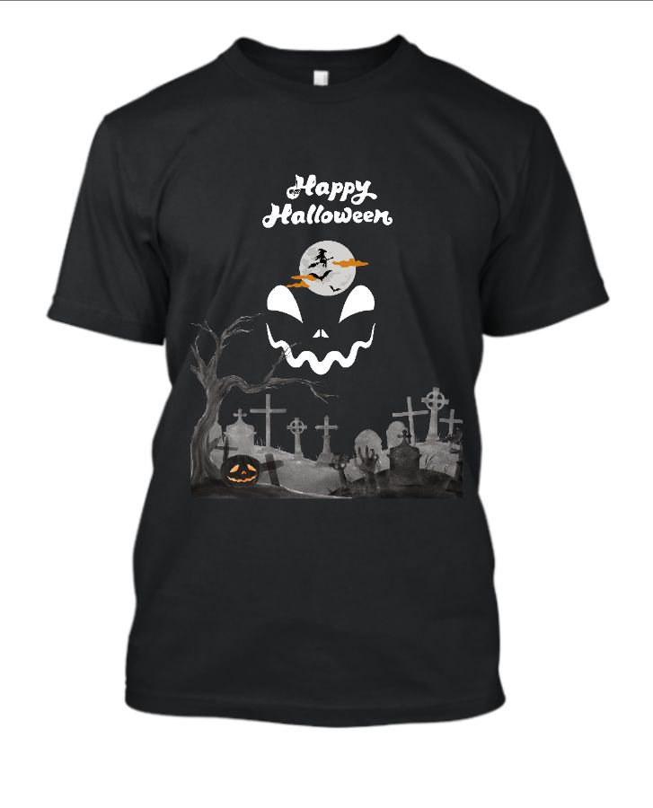 happy Halloween half t shirt - Front