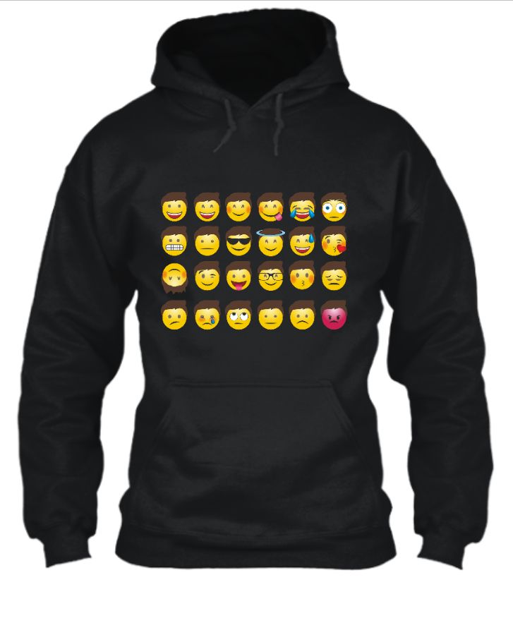 Emojis hooded Jacket | What's App Emojis printed Jacket - Front