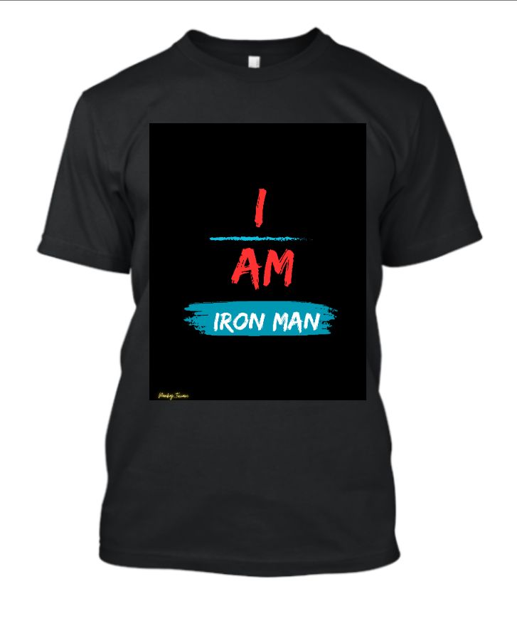 i am iron man black Cortan t shirt for men (designed by pankaj tiwari) - Front