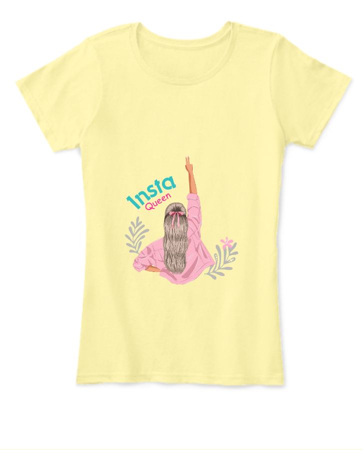 insta queen women half sleeves t-shirt - Front
